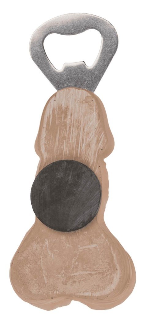 Otwieracz do Butelek Penis z Magnesem i Miękkimi Jądrami Antystresowymi