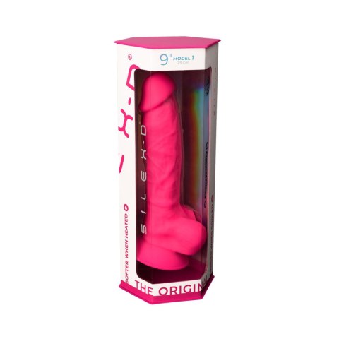 Dildo silikonowe z przyssawką fuksja 24cm Model 1 Silexd