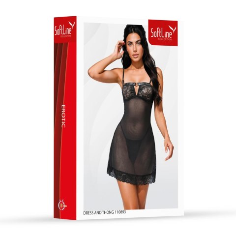 Dress and thong 110893 black 2XL
