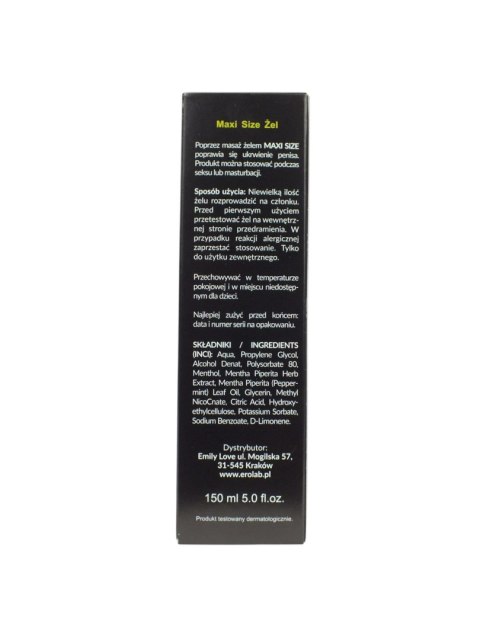 Żel powiększający penisa Maxi Size Żel 150ml EMILY LOVE