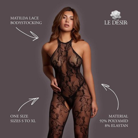 Matilda - Lace Bodystocking - One Size - Black