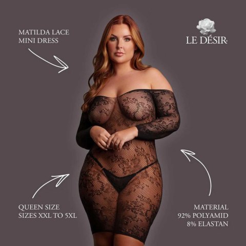 Matilda - Lace Mini Dress - Queen Size - Black