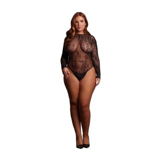 Roxy - Sexy Leopard Mesh Crotchless Bodysuit - Queen Size - Black