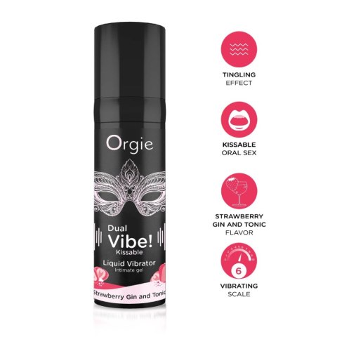 Wibrator w płynie Dual Vibe! Strawberry Gin&Tonic Liquid Vibrator Orgie Orgie