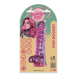 BUBBLEGUM BLAST POP ROCKET PINK CLASSIC JELLY 6,7 INCH DILDO