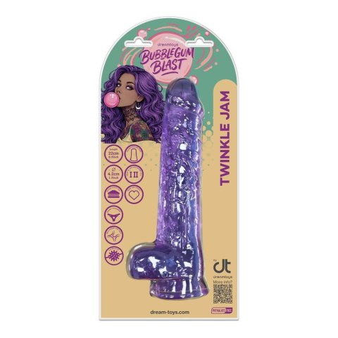 BUBBLEGUM BLAST TWINKLE JAM PURPLE CLASSIC JELLY 8,7 INCH DILDO