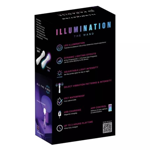 Wibrator z oświetleniem LED The Wand White Paradise Illumination Paradise Pleasure