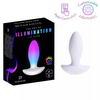 Wibrujący korek analny LED The Plug White Paradise Illumination Paradise Pleasure