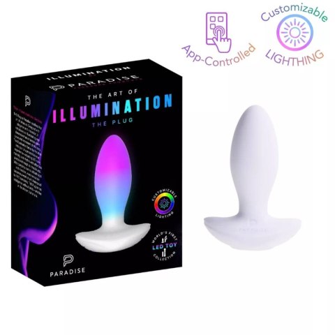 Wibrujący korek analny LED The Plug White Paradise Illumination Paradise Pleasure
