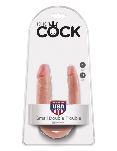 Dildo podwójne cieliste 34cm U-Shaped Small Double Trouble KING COCK