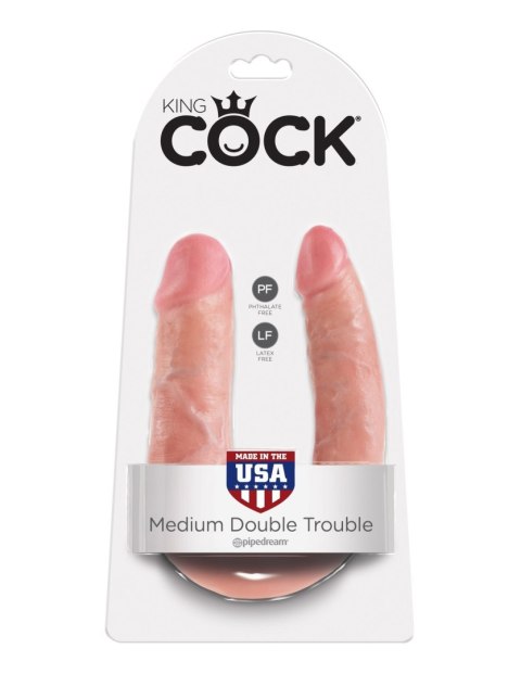 Dildo podwójne cieliste 35cm U-Shaped Medium Double Trouble KING COCK