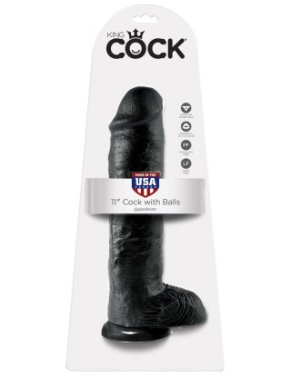 Dildo winylowe czarne 28 Cm King Cock