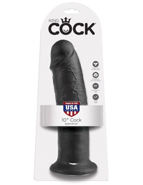 Dildo bez lateksu czarne 25cm King Cock