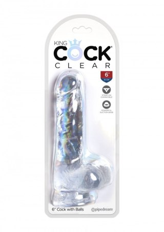 Dildo przeźroczyste King Cock Clear 15cm