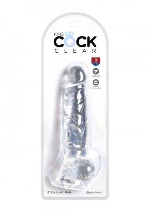 Dildo żelowe przeźroczyste 20.3cm King Cock