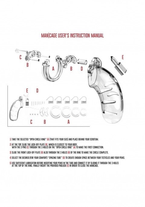 Chastity Model 01 Transparent Pas Cnoty Przeźroczysty Man Cage