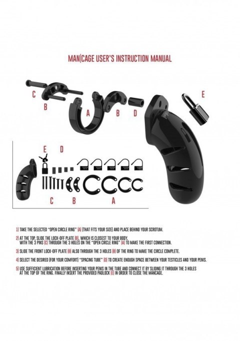 Chastity Model 04 Black Pas Cnoty Czarny Man Cage