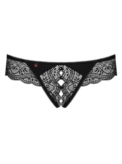 Miamor Stringi Otwarte Czarne L/Xl Obsessive