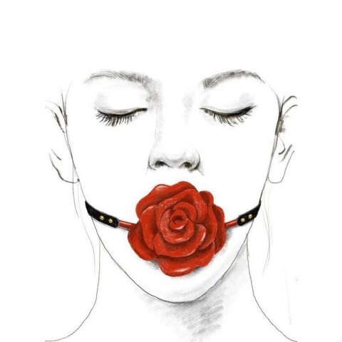 Knebel W Kształcie Róży Z Czarnymi Paskami Zalo & Upko Doll Series Rose Ball Gag UPKO