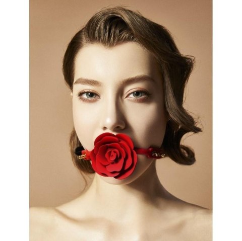 Knebel W Kształcie Róży Z Czarnymi Paskami Zalo & Upko Doll Series Rose Ball Gag UPKO