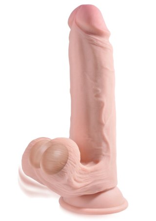 Dildo realistyczne z poruszającymi jądrmai cieliste 20cm King Cock
