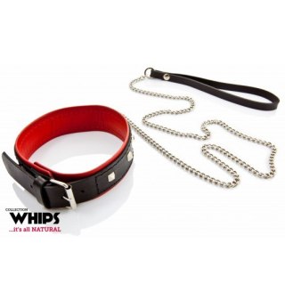 Obroża Damska 4 Cm Ze Smyczą Whips