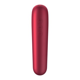 Stymulator łechtaczki z wibratorem Dual Love Red Satisfayer