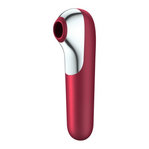 Stymulator łechtaczki z wibratorem Dual Love Red Satisfayer
