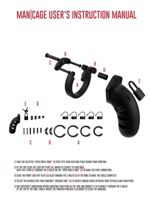 Miękki Silikonowy Pas Cnoty Chastity Model 21 Silicone Cock Cage Black ManCage