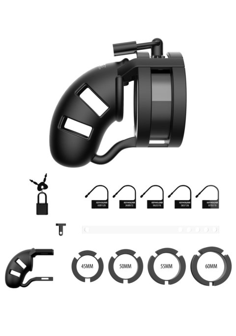 Silikonowy Pas Cnoty Z Paskiem Rozdzielającym Jądra Chastity Model 18 Silicone Cage Ballsplitter Black ManCage
