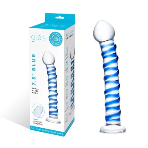 Dildo szklane żebrowane 18cm Blue Spiral Gläs