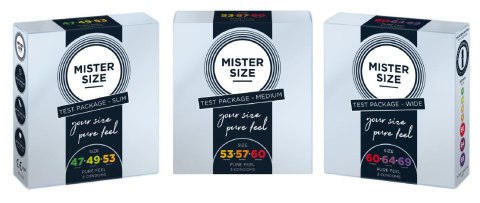 Zestaw 3 Prezerwatyw O Różnej Średnicy Testbox 60-64-69 3 Condoms Mister.Size