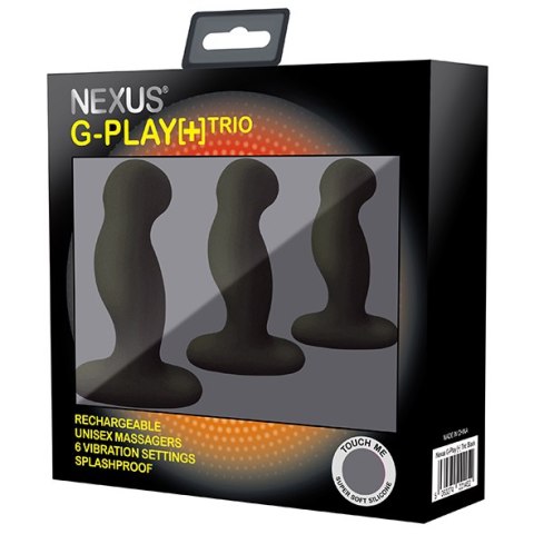 Zestaw Trzech Różnych Masażerów Prostaty G-Play+ Trio S/M/L Black Nexus