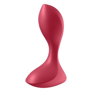 Korek Analny Wibrujący-Backdoor Lover Red-Satisfyer