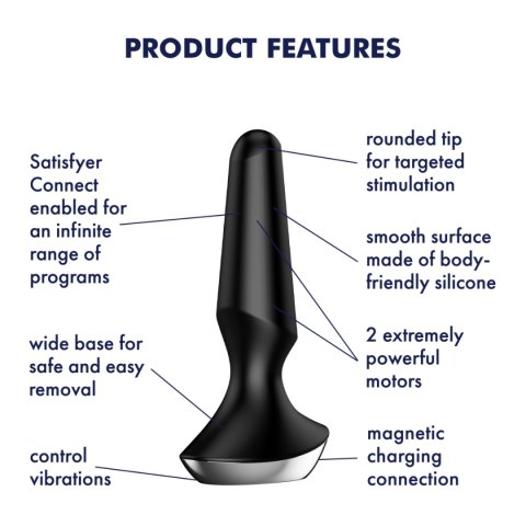 Korek Analny Plug-Ilicious 2 Black-Satisfyer