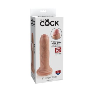 Dildo realistyczne z ruchomym napletkiem cieliste 15cm King Cock Uncut Pipedream