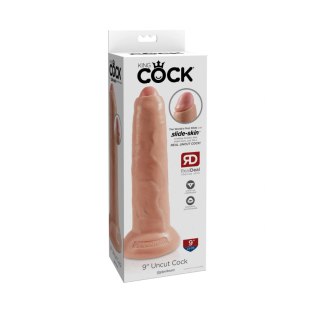 Dildo realistyczne z ruchomym napletkiem cieliste 23cm King Cock Uncut Pipedream