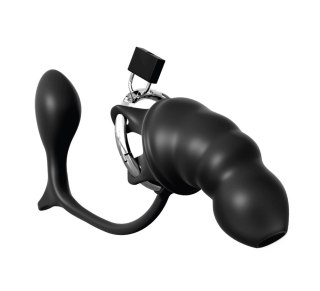 Klatka Na Penisa Z Korkiem Ass-Gasm Cock Blocker Pipedream