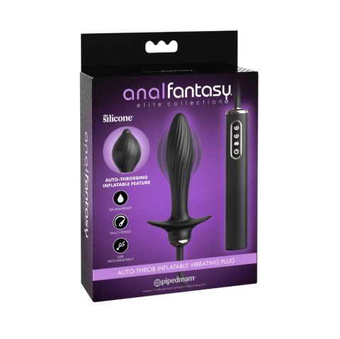 Koraliki Analne czarne Auto-Throb Inflatable Vibrating Plug Pipedream