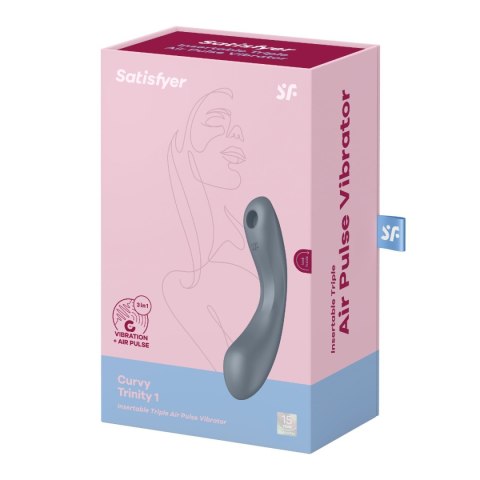 Wibrator Do Punktu G Curvy Trinity 1 Bluegrey -Satisfyer