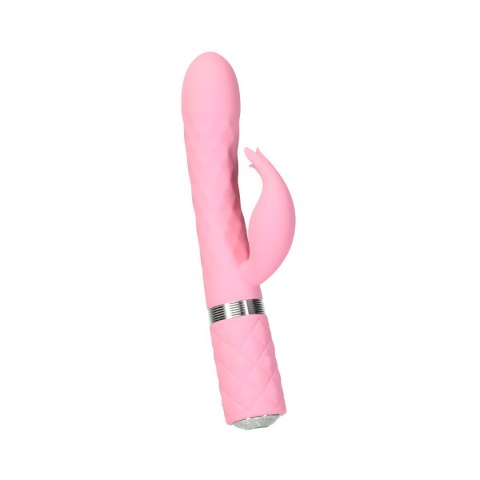 Dwusilnikowy Wibrator Króliczek Z Kryształem Swarovski® Różowy Silikonowy - PILLOW TALK LIVELY PINK