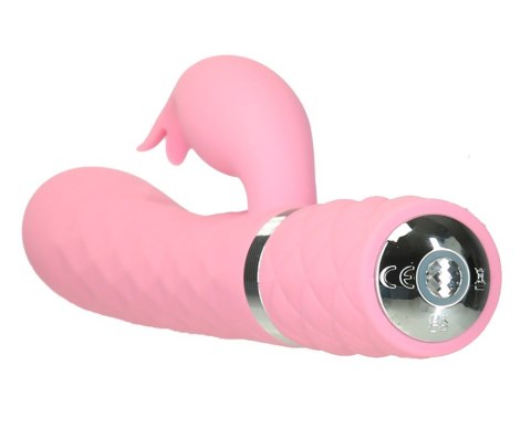Dwusilnikowy Wibrator Króliczek Z Kryształem Swarovski® Różowy Silikonowy - PILLOW TALK LIVELY PINK