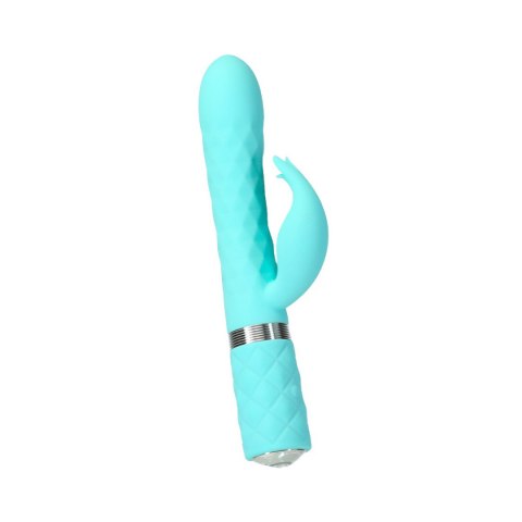 Dwusilnikowy Wibrator Króliczek Z Kryształem Swarovski® Morski Silikonowy - PILLOW TALK LIVELY TEAL