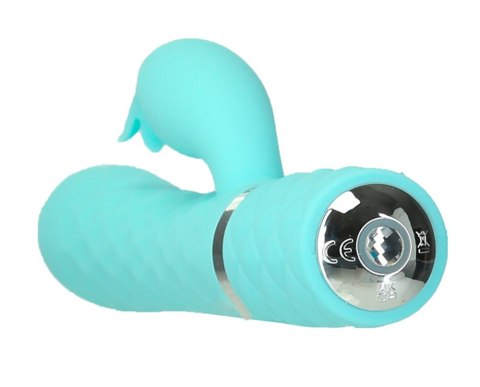 Dwusilnikowy Wibrator Króliczek Z Kryształem Swarovski® Morski Silikonowy - PILLOW TALK LIVELY TEAL