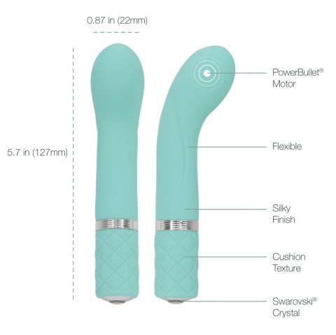Luksusowy Wibrator Do Punktu G Silikonowy Kryształ Swarovski USB - Pillow Talk Racy Teal