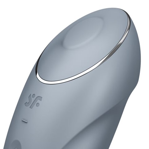 Stymulator, Masażer Łechtaczki -Tap & Climax 1 Niebieskoszary-Satisfyer