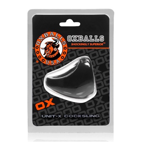 Pierścień na penisa i jądra Unit-X Cocksling Black Oxballs