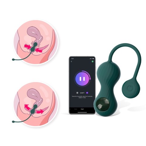 Kulki Do Ćwiczeń Mięśni Kegla Crystal Duo Green Magic Motion