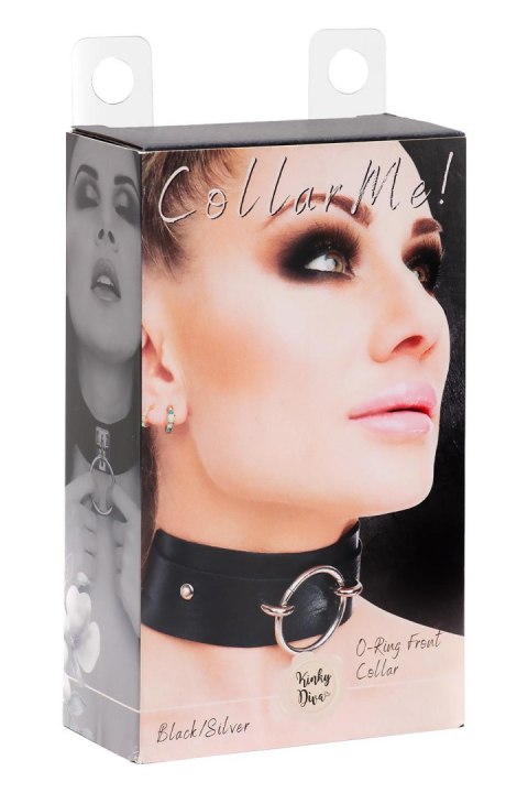 Obróżka O-Ring Front Collar Black/Silver Kinky Diva