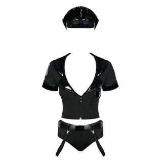 Kostium policjantki czarny rozmiar S/M Police Set Kostium Obsessive
